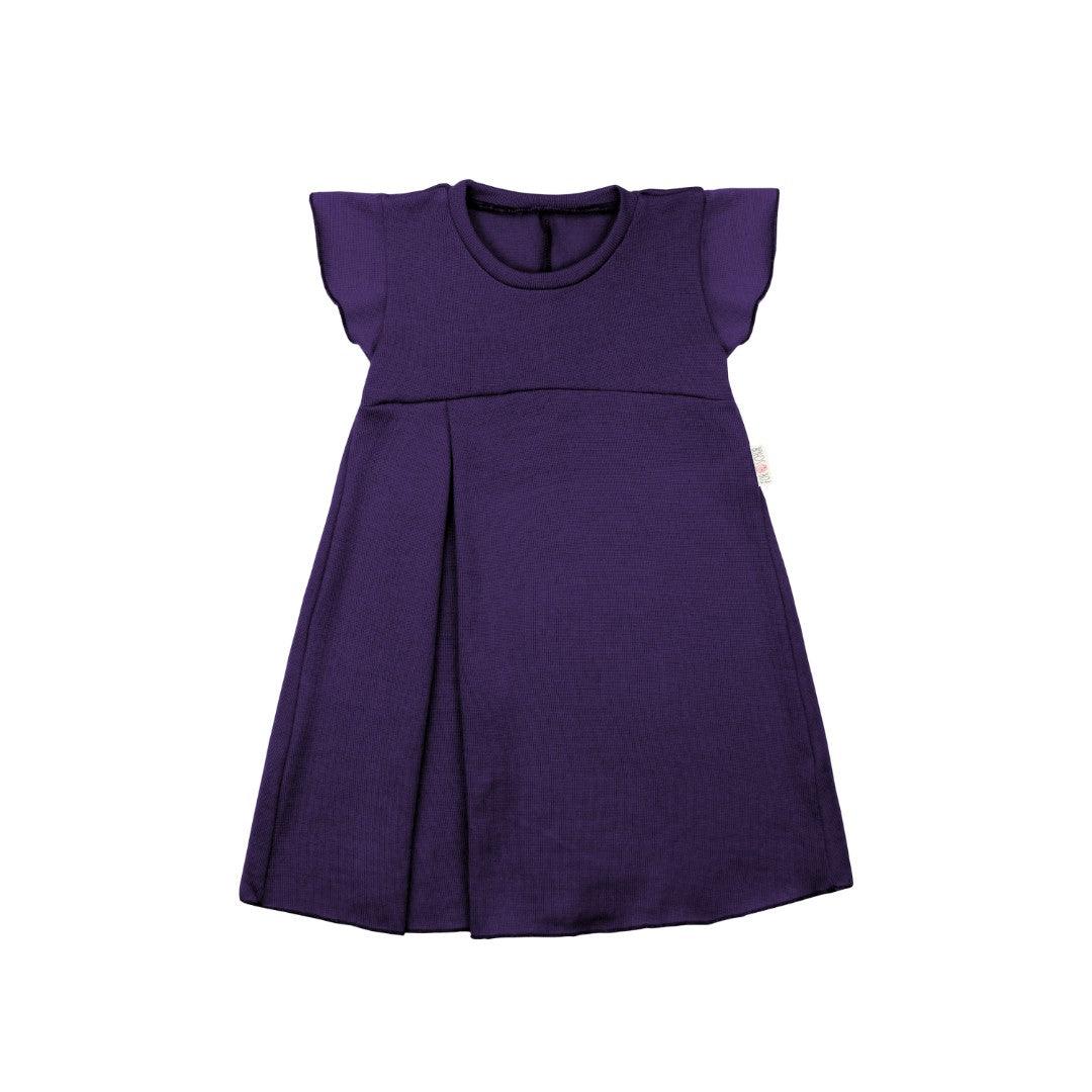 Upcycling Merino Kleid mit der Falte Aubergine meliert - ForSchur