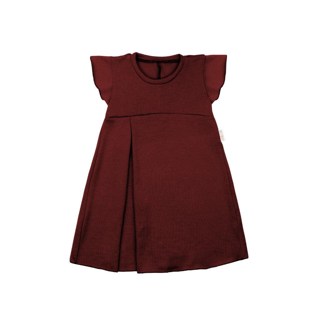 Upcycling Merino Kleid mit der Falte Brombeere meliert - ForSchur