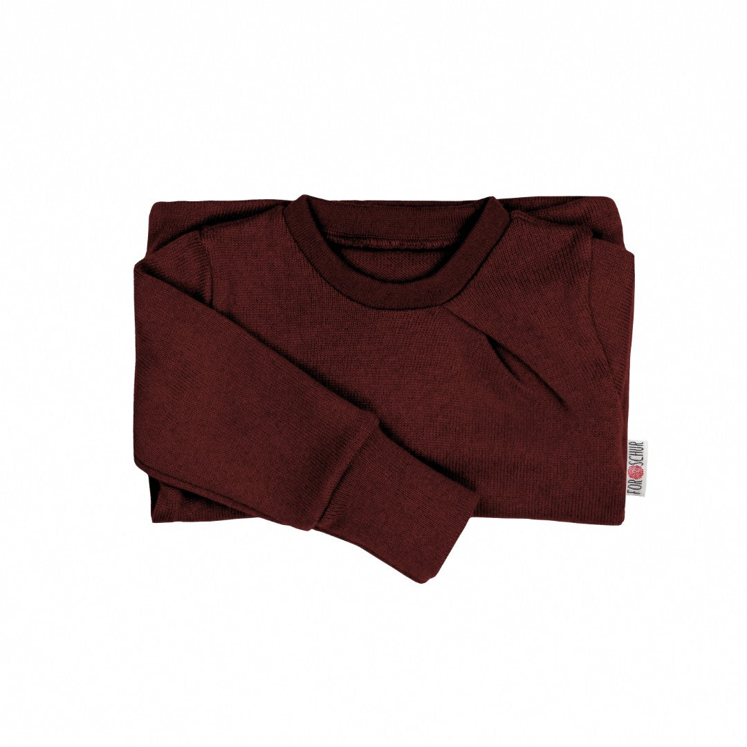 Upcycling Kaschmirpullover mit der Falte dunkle Brombeere meliert