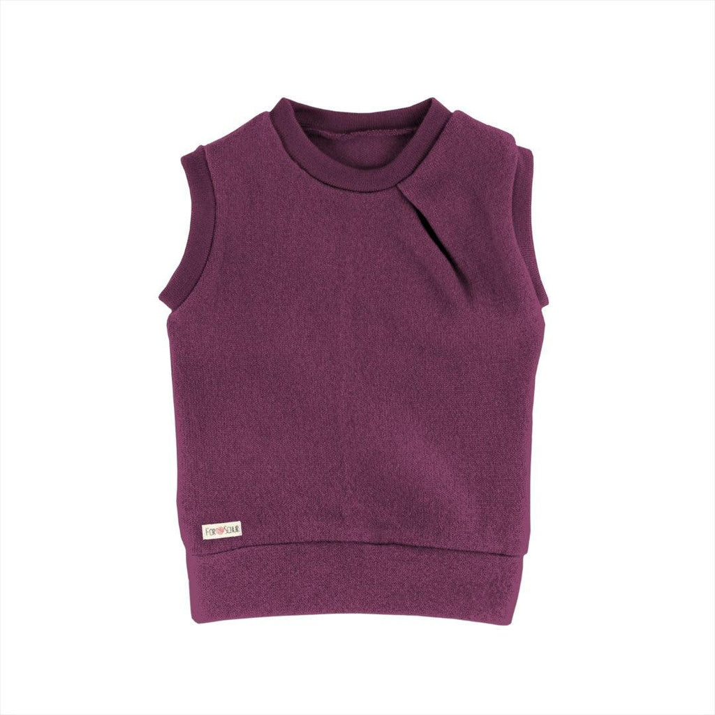 Kaschmirpullunder mit der Falte helle Aubergine - ForSchur