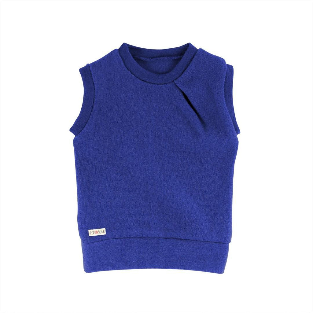 Kaschmirpullunder mit der Falte Blaubeere - ForSchur