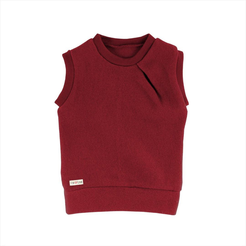 Kaschmirpullunder mit der Falte Burgunder - ForSchur