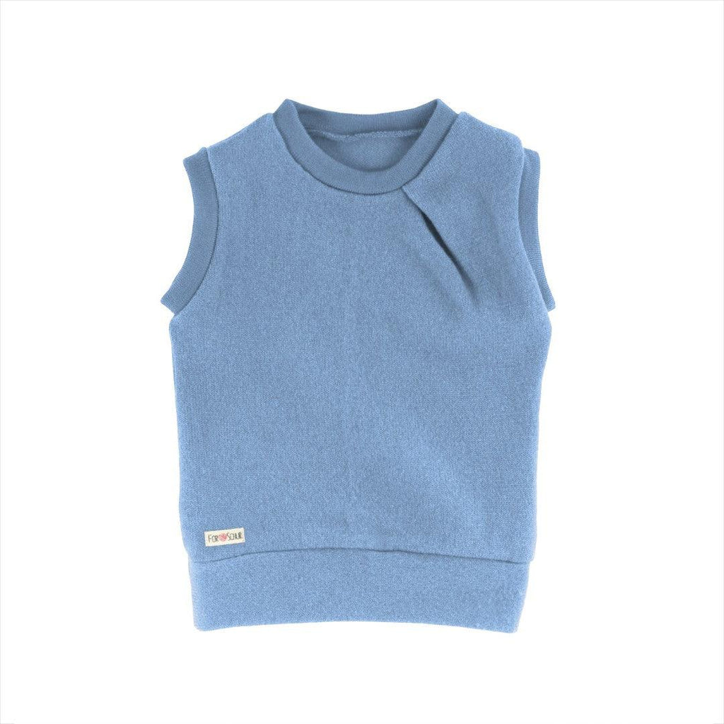 Kaschmirpullunder mit der Falte Himmelblau - ForSchur