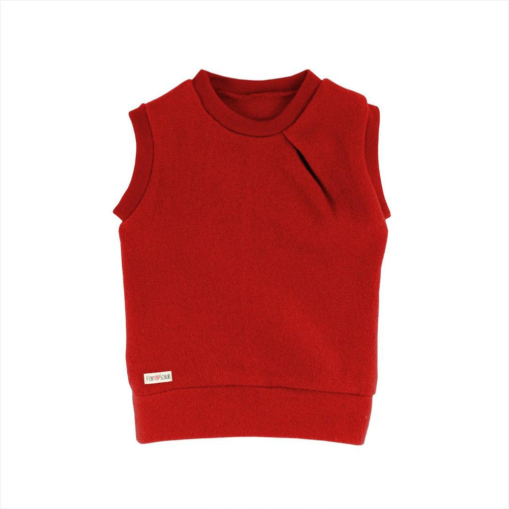 Kaschmirpullunder mit der Falte Kirsche - ForSchur