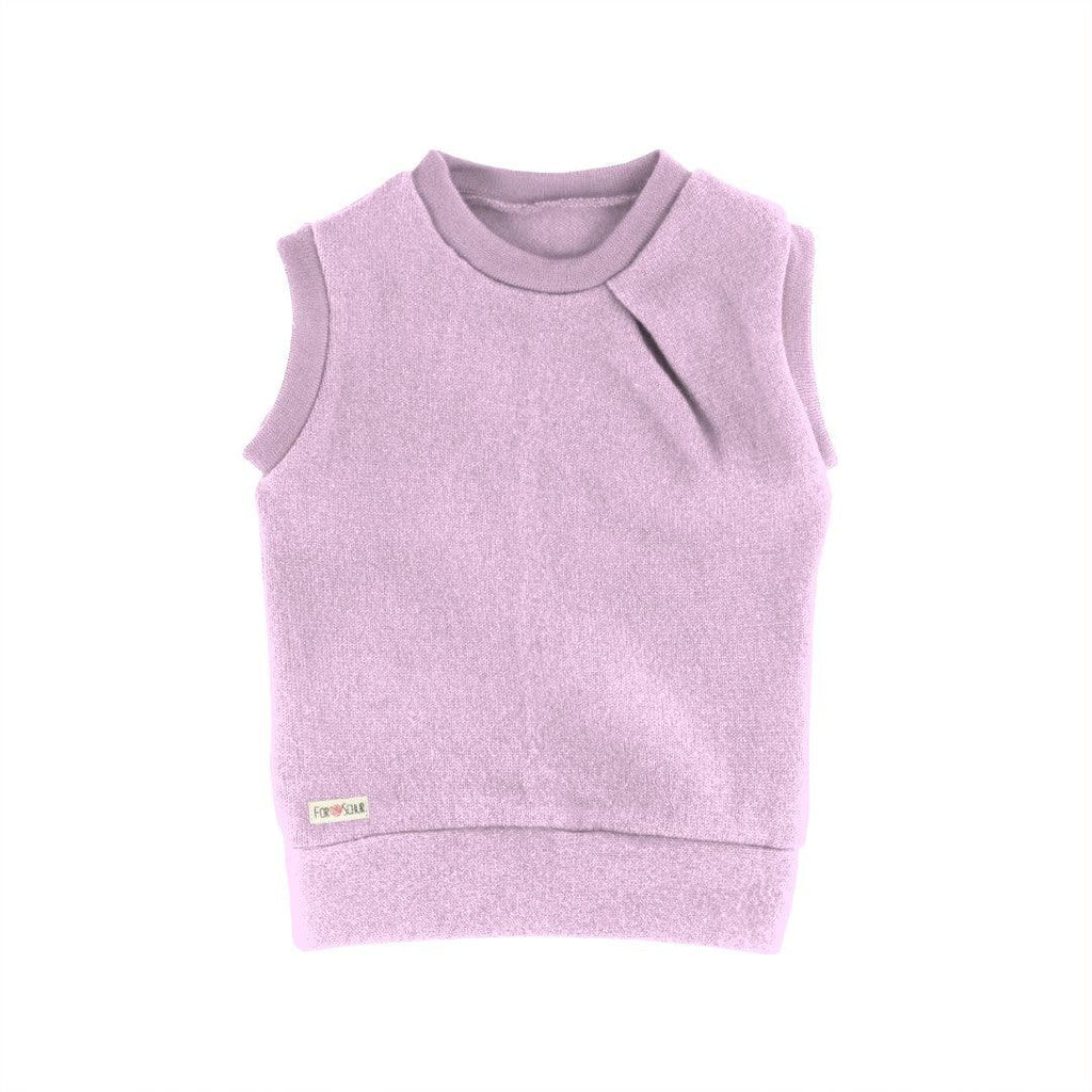 Kaschmirpullunder mit der Falte heller Lavendel - ForSchur
