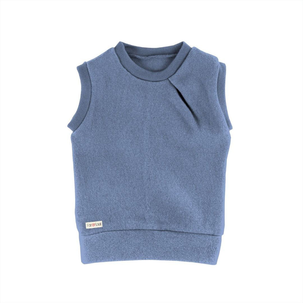 Kaschmirpullunder mit der Falte Taube meliert - ForSchur