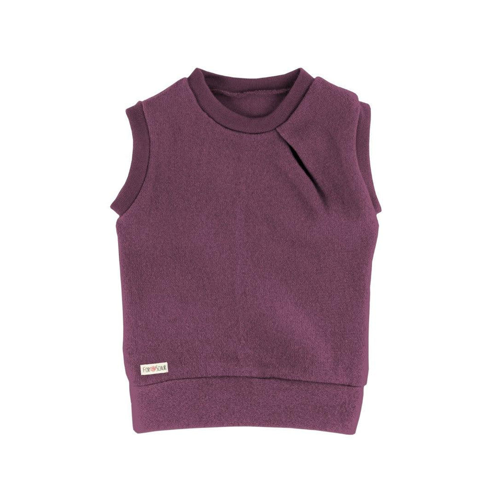 Kaschmirpullunder mit der Falte Weinbeere - ForSchur