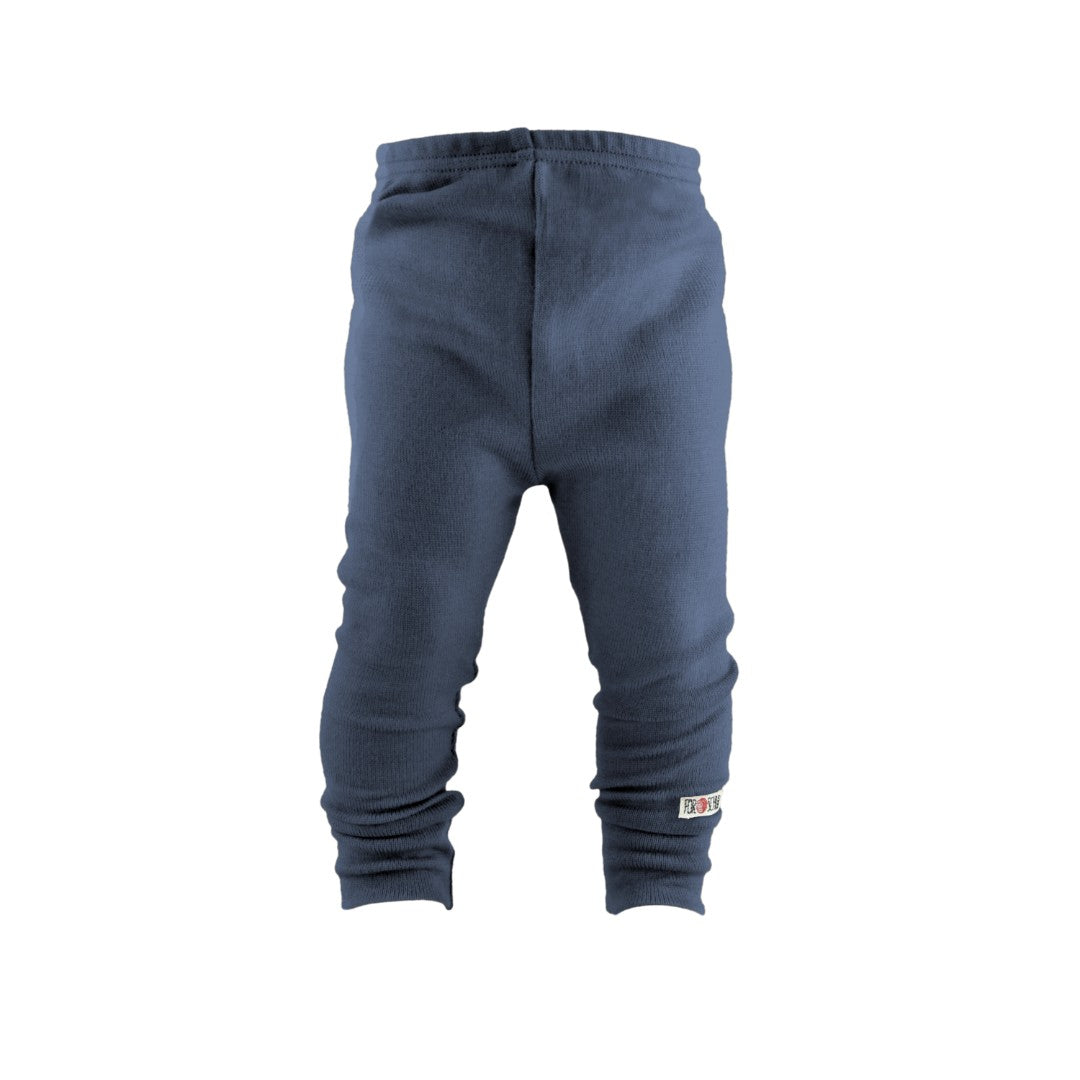 Kaschmir Schmale Kinder Hose Rauchblau mit Teilungsnaht